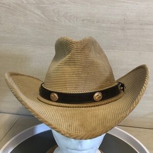 Resistol Stagecoach Cowboy Hat Brown Corduroy Concho Accents Size 7 1/8 Vintage